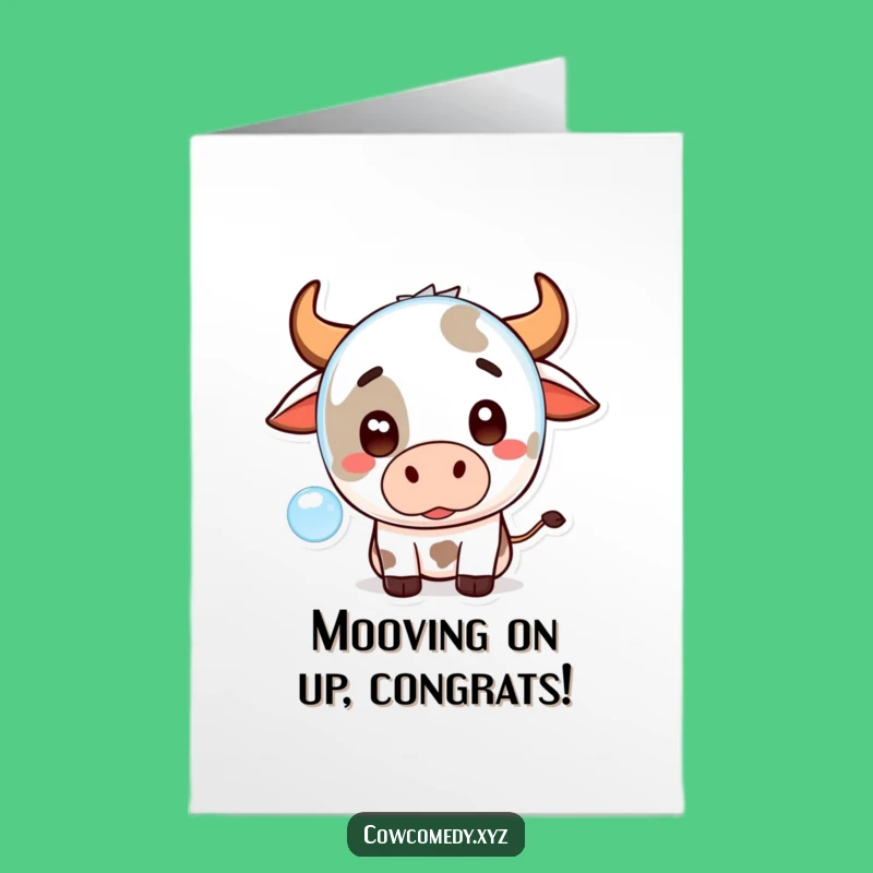 Free Printable Congratulations Card: Shocked Kawaii Cow, Hilarious Downloadable Gift for Any Occasion