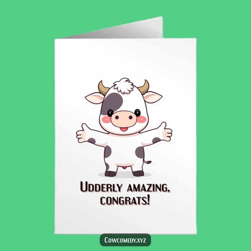Free Printable Cow Hug Card - Funny Congratulations Downloadable for Any Celebration