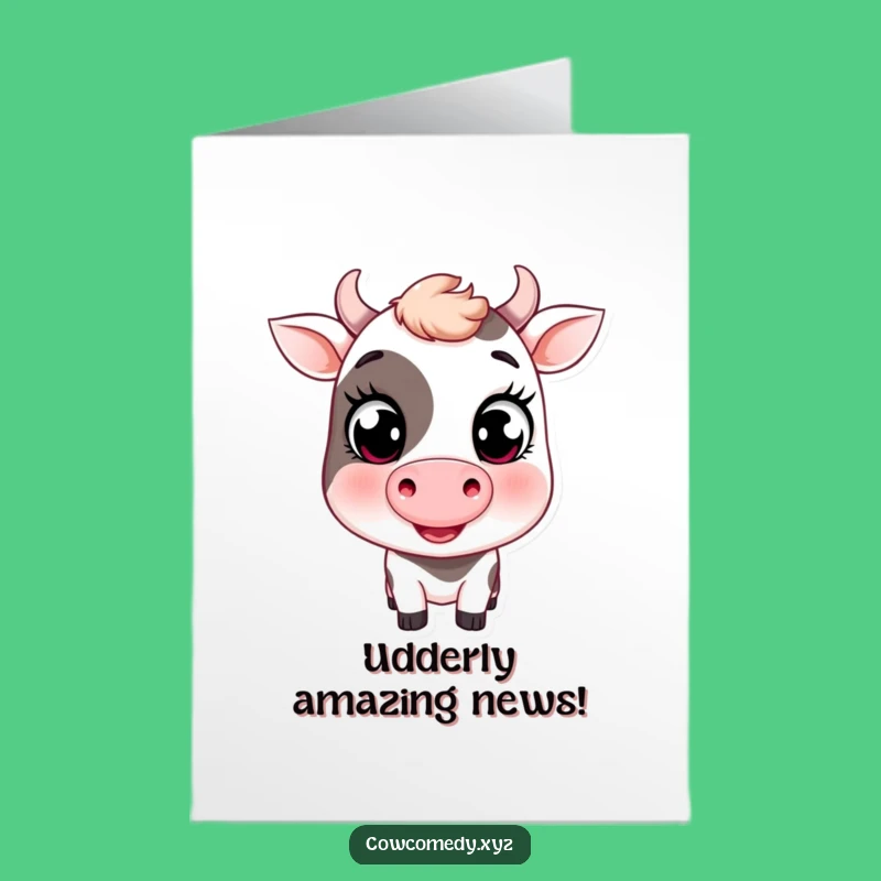 Free Printable Congrats Card: Winking Cow Funny Downloadable Gift Greeting Card