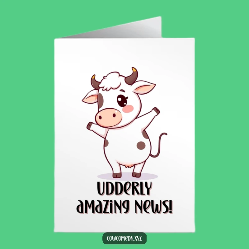Free Printable Cow Dance Congrats Card: Hilarious Kawaii Downloadable Gift for Any Win