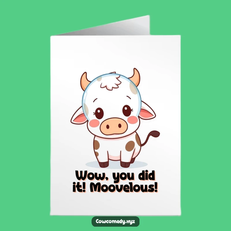 Funny Free Printable Congrats Card: Shocked Kawaii Cow Bubble