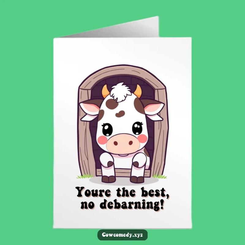 Funny Free Printable Congrats Card: Peek-a-boo Kawaii Cow