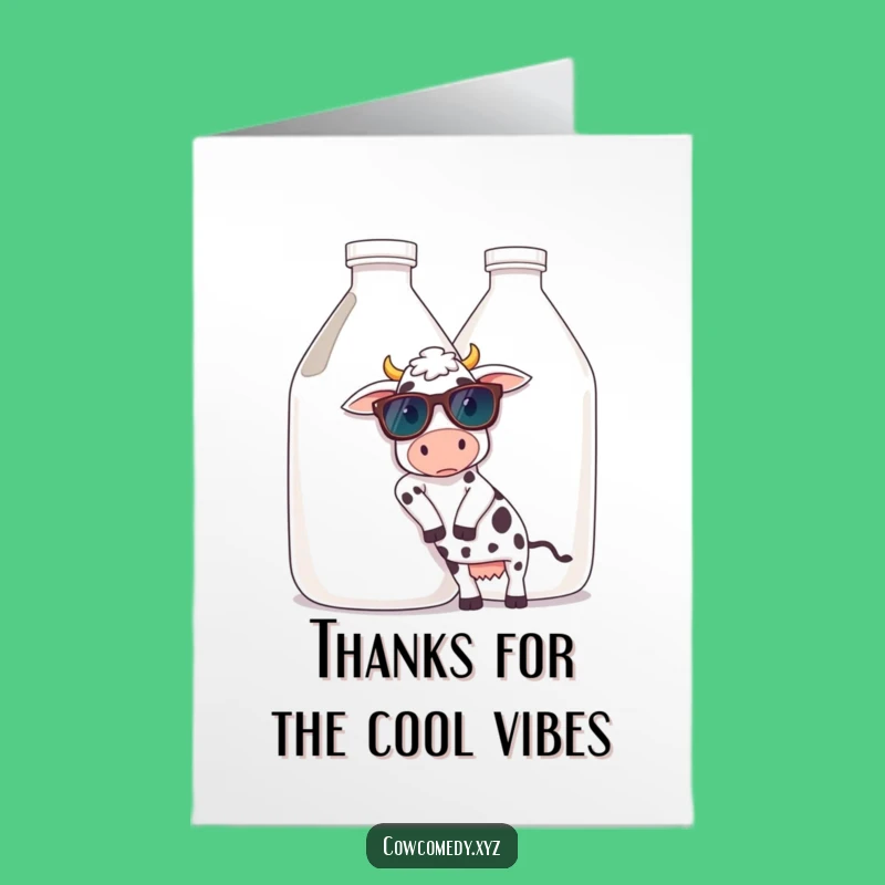 Free Printable Cow Thank You Card: Cool Shades Milk Jug Funny Gift