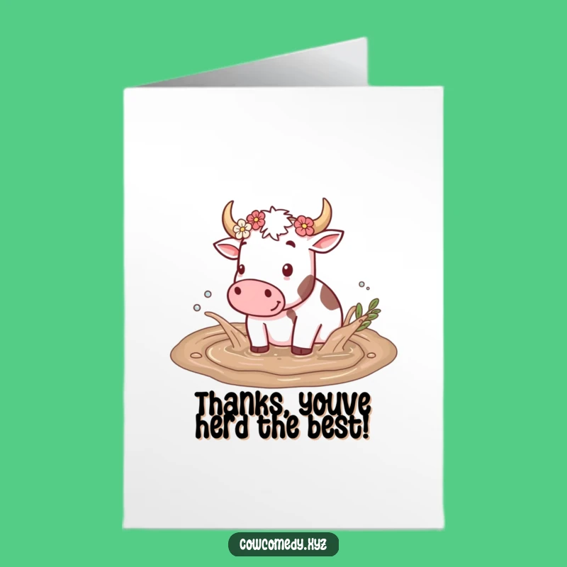 Free Printable Muddy Cow Thank You Card - Adorable Downloadable Gratitude