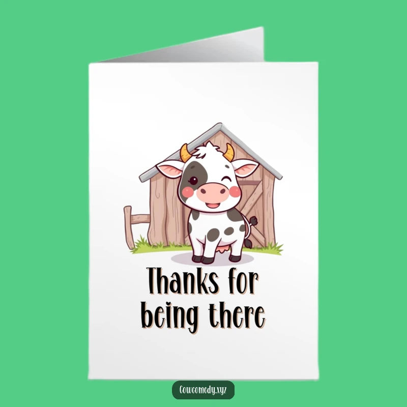 Free Printable Thank You Card: Cow's Barn Bump, Humorous Downloadable Appreciation