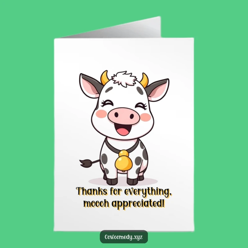 Free Printable Thank You Card: Wiggling Cow, Perfect DIY Gift