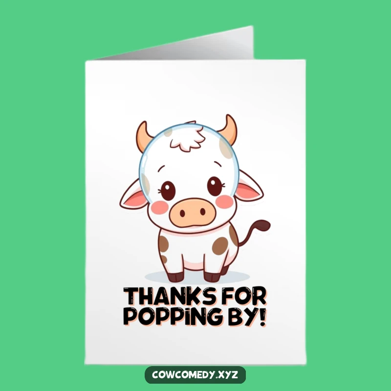 Funny Free Printable Thank You Card: Surprised Kawaii Cow