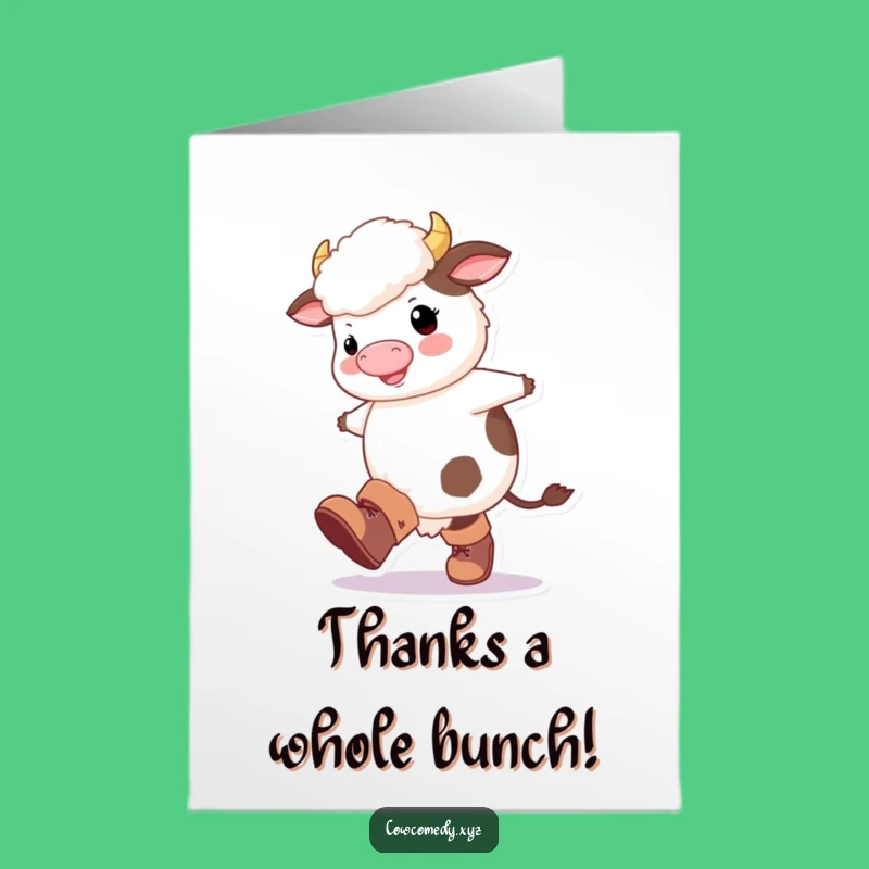 Free Printable Thank You Card: Cow's Boots! A Fun Downloadable Gift.