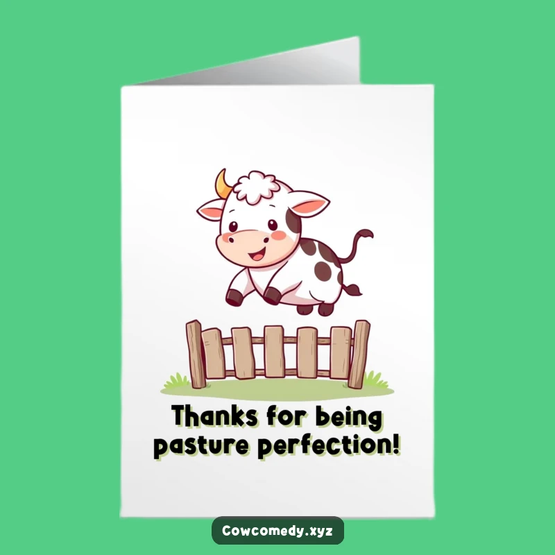 Funny Free Printable Thank You: Cow's Jumping Gratitude