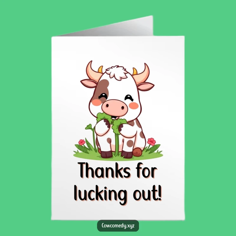 Funny Free Printable Thank You Card: Grateful Kawaii Cow