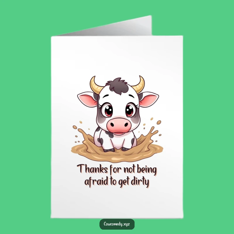 Funny Free Printable Thank You: Cow's Muddy Gratitude