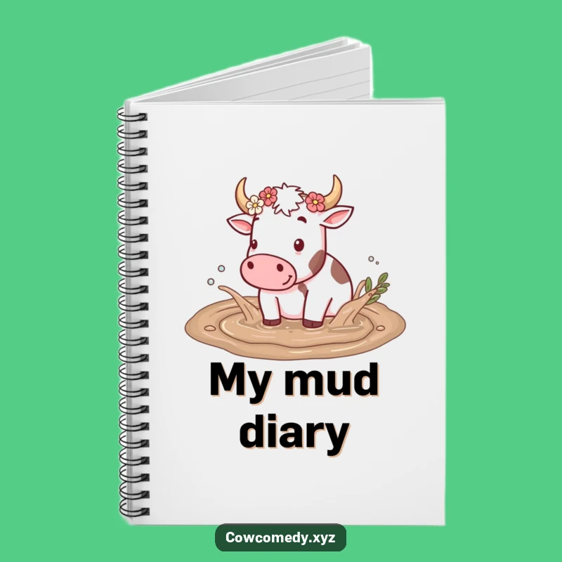 Funny Cow Muddy Thoughts Journal - Creative Notebook for Farmhouse Ideas