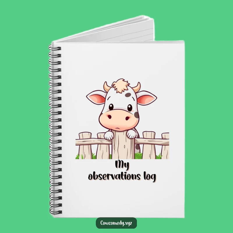 Funny Curious Cow Peeking Notebook: Jot Down Your Observations