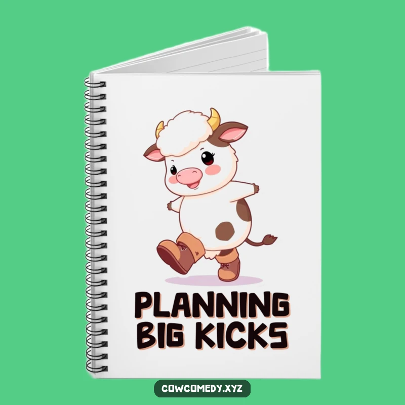 Funny Fluffy Cow Boots Notebook: Happy Cover, Ideal Quirky Funny Gift