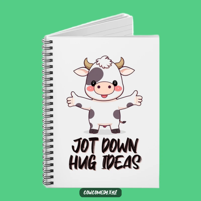 Funny Hugging Cow Notebook: Jot Down Ideas with a Cute Farm Animal's Warm Embrace, Perfect Funny Gift!