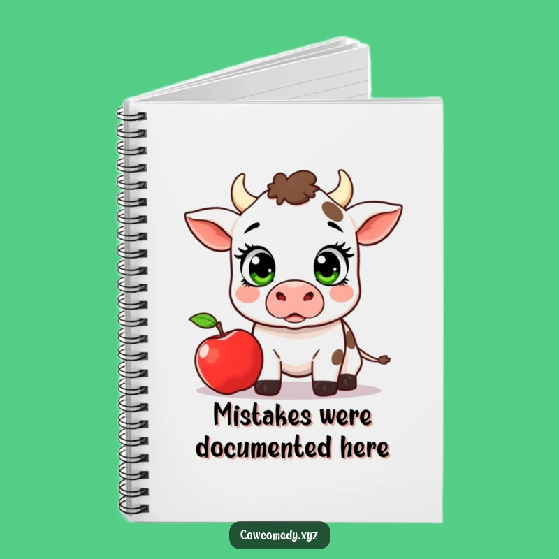 Funny Kawaii Cow Apple Notebook: Surprise Reaction Journal