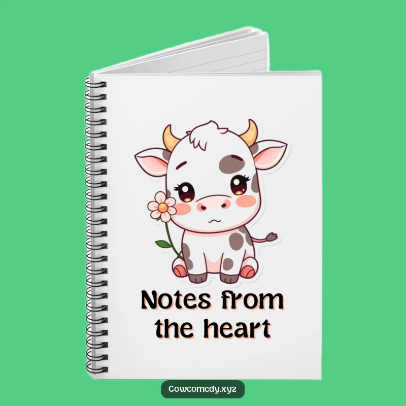 Funny Kawaii Cow Blushing Notebook: Jot Down Sweet Thoughts