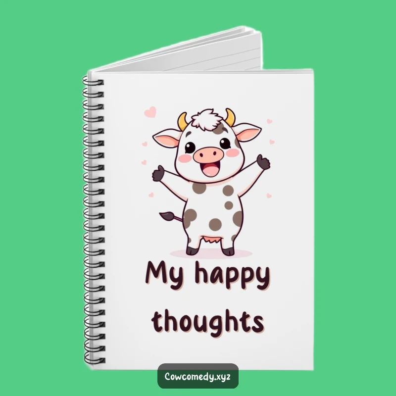 Funny Kawaii Cow Dancing Notebook - Joyful Journal Gift!