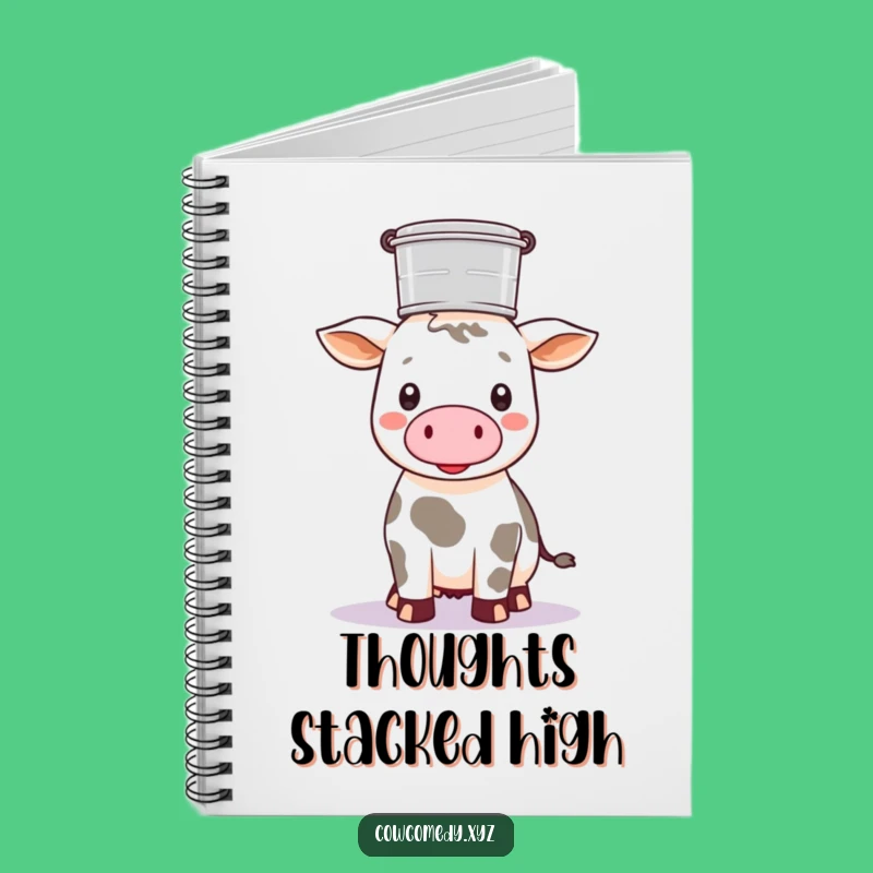 Funny Kawaii Cow Pail Notebook: Jot Down Farm Fresh Ideas