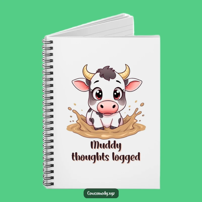 Funny Muddy Cow Notebook: Jot Down Ideas, Big Eyes Playful Journal Gift!