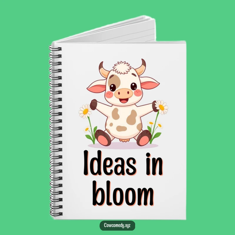Funny Kawaii Cow Juggling Notebook - Whimsical Journal - Gift for Writers