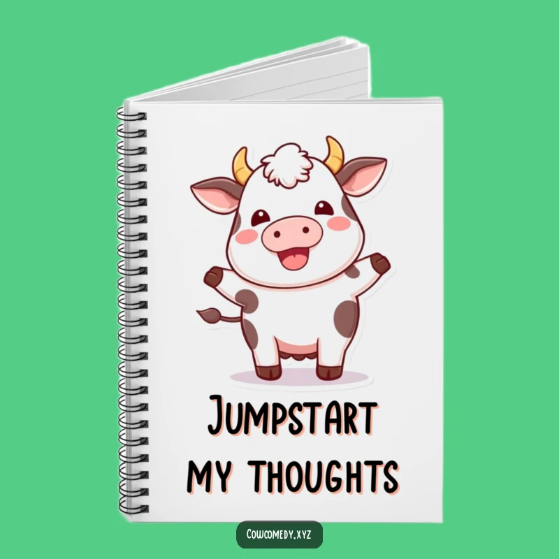 Funny Kawaii Cow Happy Hop Notebook - Plump Journal - Gift for Writers