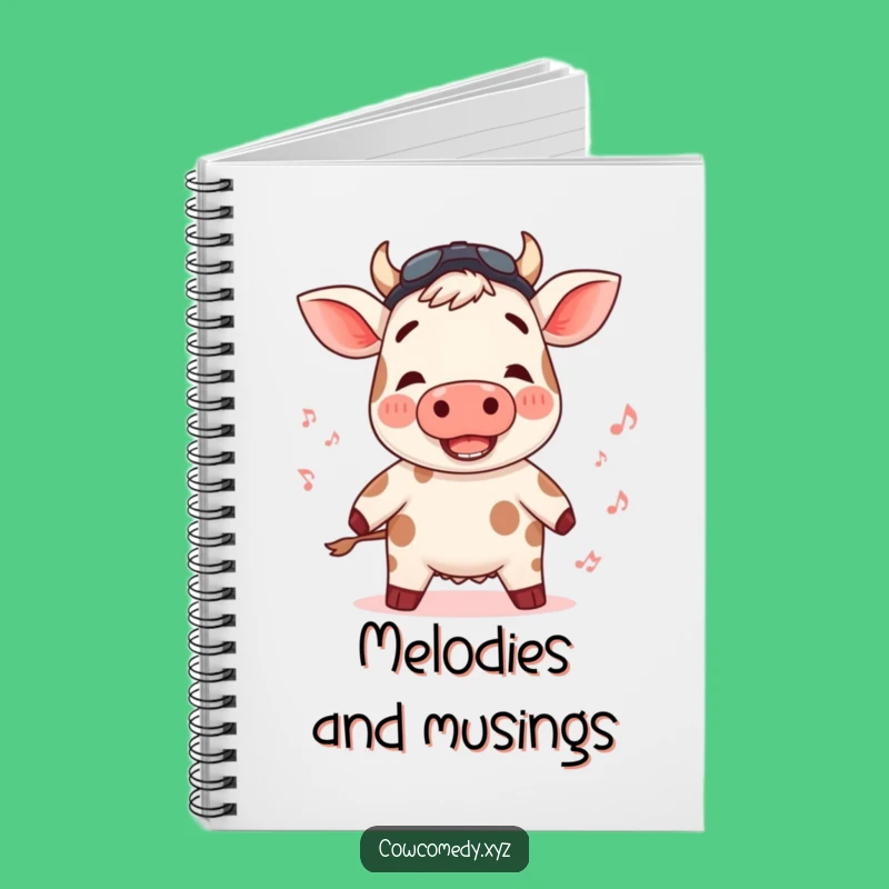 Funny Rosy Cow Notebook: Compose Your Thoughts with Rhythm