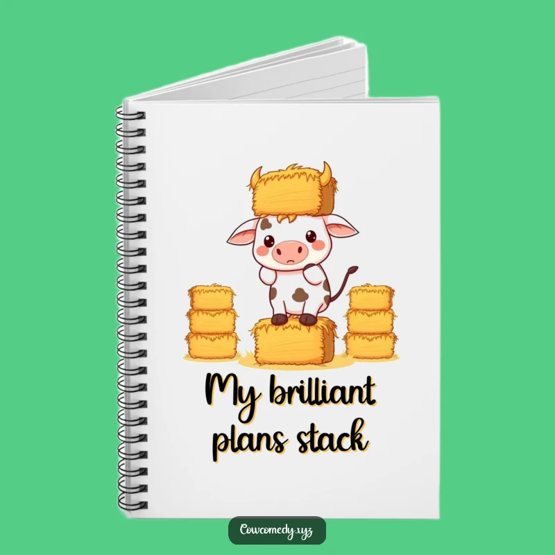 Funny Kawaii Cow Hay Notebook: Determined Balancing Journal