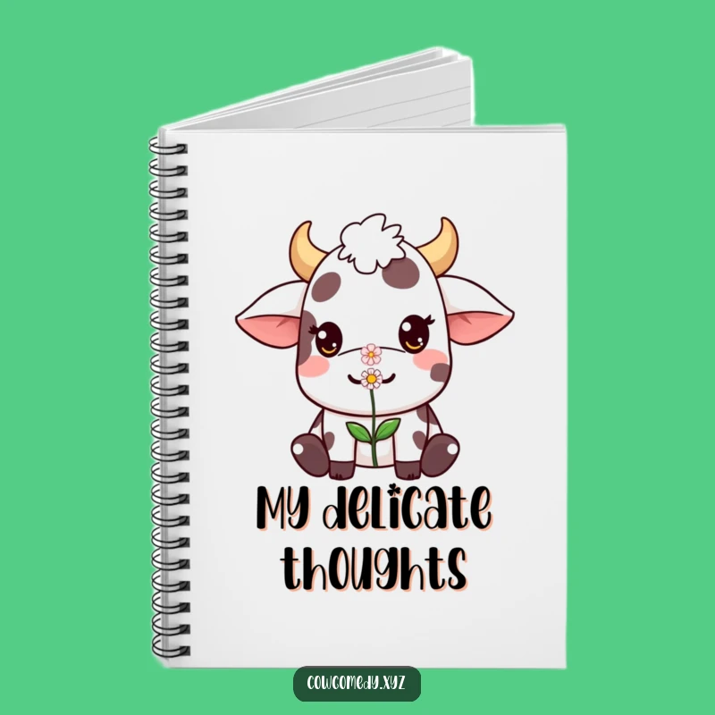Funny Kawaii Cow Notebook: Flower Balance Notes - Cute & Humorous Journal