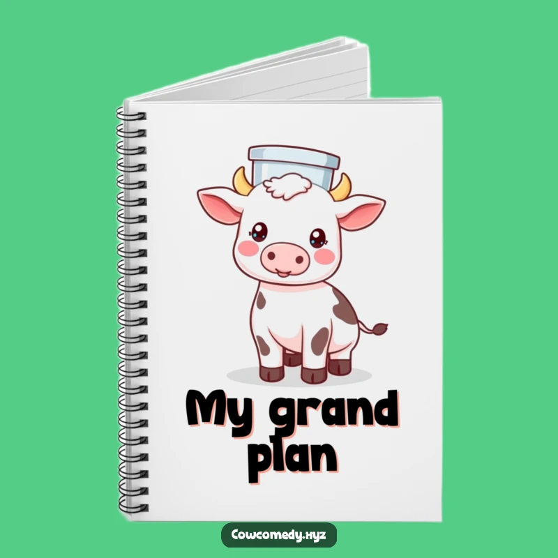 Funny Kawaii Cow Balancing Notebook - Farm Journal Gift!