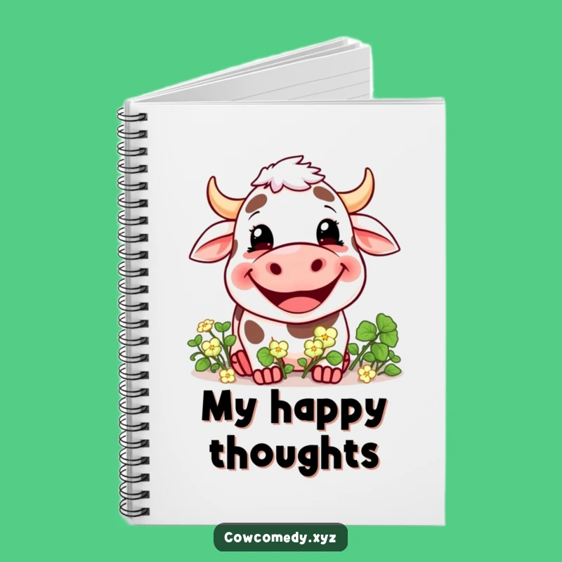 Funny Grinning Cow Clover Notebook: Cheerful Journaling, Perfect Funny Gift