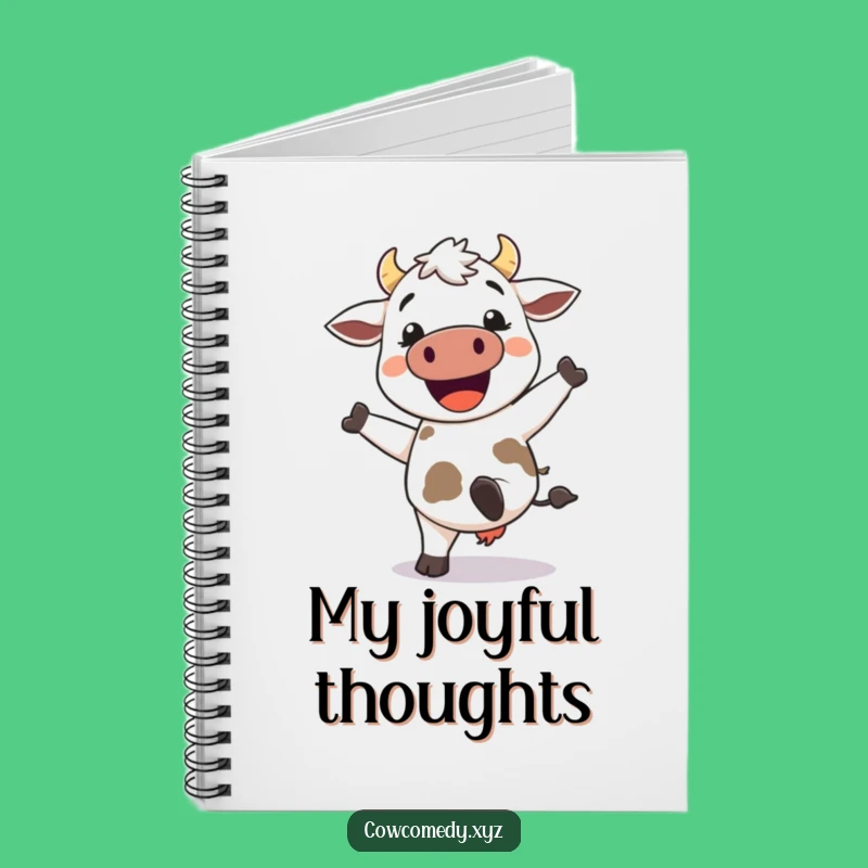Funny Kawaii Cow Notebook - Happy Kicking Heels Journal - Gift for Writers