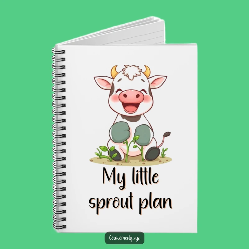 Funny Gardening Cow Notebook: Giggling Bovine Tending Sprout, Journal Your Garden Plans