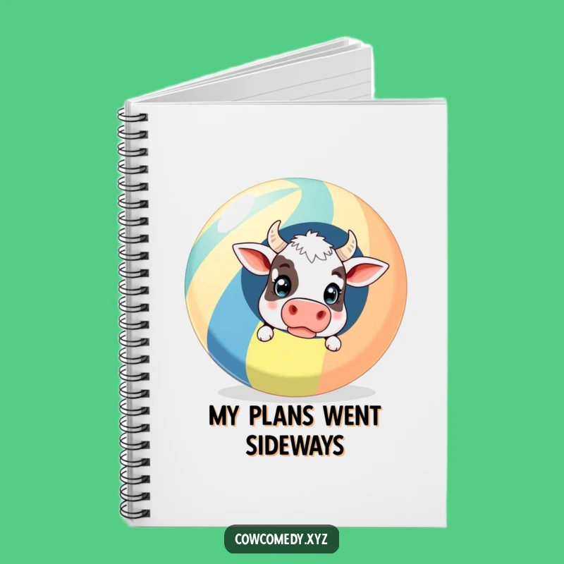 Funny Surprised Cow Beach Ball Notebook - Jot Down Fun Thoughts