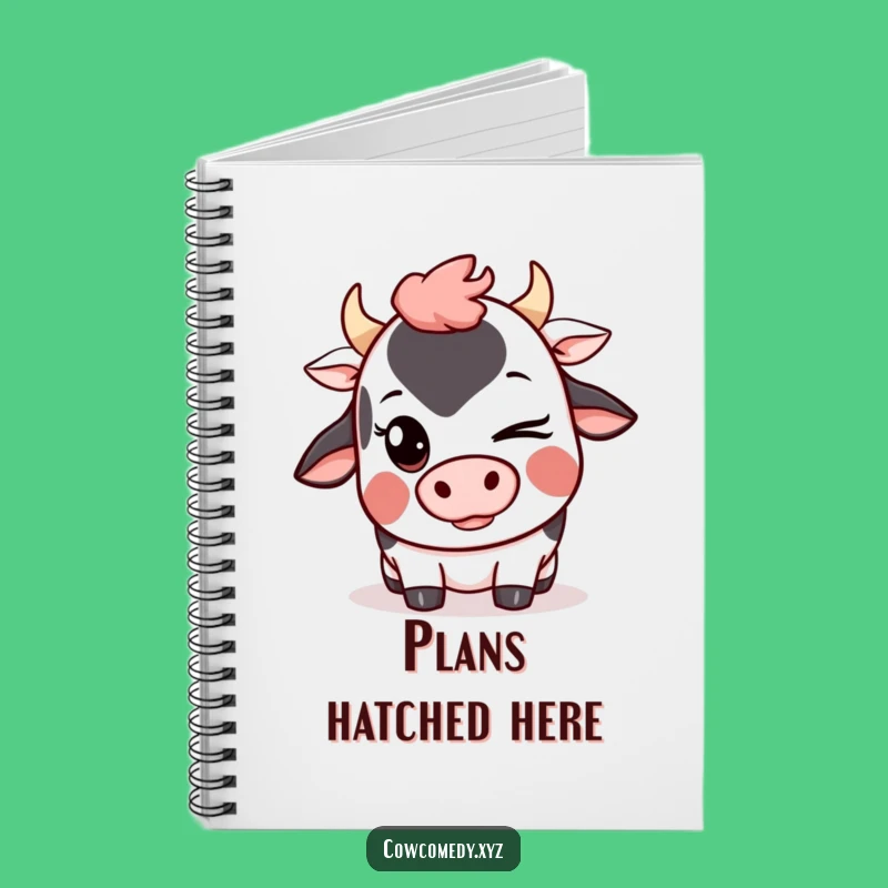 Funny Kawaii Cow Wink Notebook: Cute Journal for Mischievous Notes