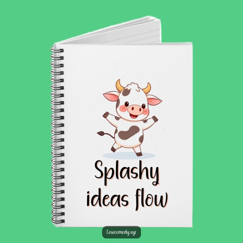 Funny Happy Cow Dancing Rain Notebook. Joyful Notes. Great Funny Gift For Writers!