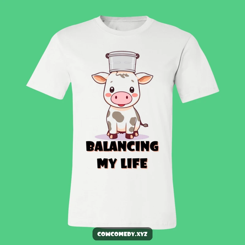 Funny Kawaii Cow Pail Tee: Udderly Hilarious Farm Fun Shirt