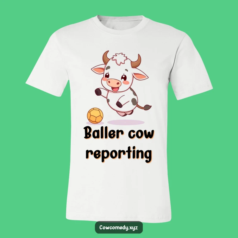 Funny Cow Kicking Ball T-Shirt: Energetic Farm Fun Tee, Ideal Funny Gift