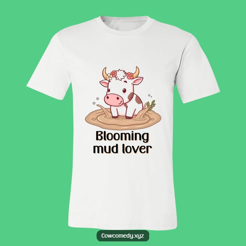 Funny Cow Mud Puddle T-Shirt - Adorable Farm Animal Tee Gift