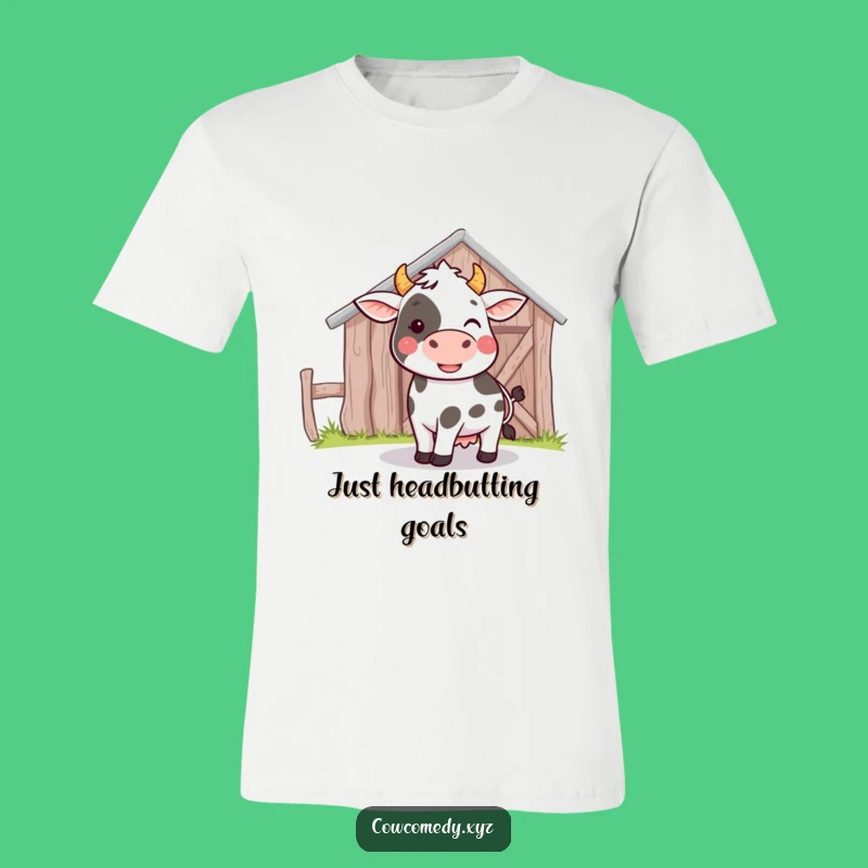 Funny Cow Bumping Barn T-Shirt: Playful Farm Animal Tee, Ideal Funny Gift