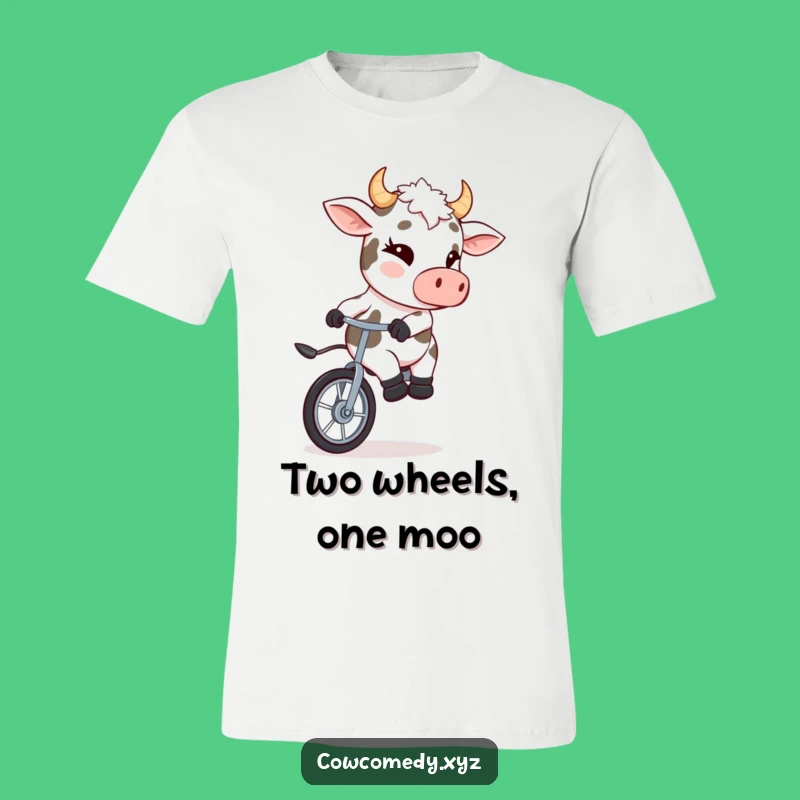 Funny Cow Unicyclist T-Shirt: Witty Apparel for a Mischievous Smile