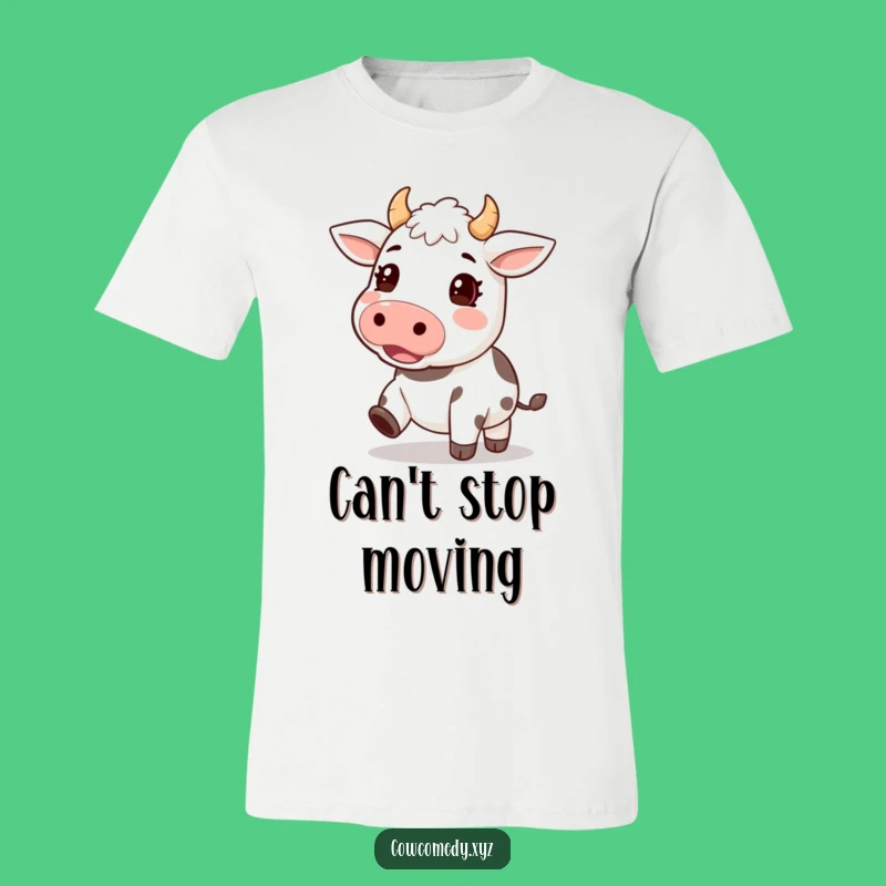 Funny Excited Cow T-Shirt: Kawaii Dance Moves with Tapping Hooves, Great Funny Gift!