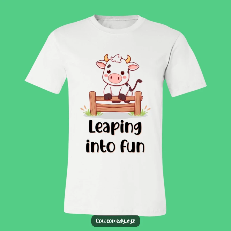Funny Kawaii Cow Jumping T-Shirt: Wear Your Energetic Humor