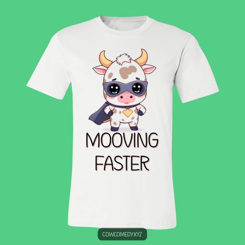 Funny Kawaii Cow Superhero T-Shirt: Adorable Bovine Hero for a Hilarious Look
