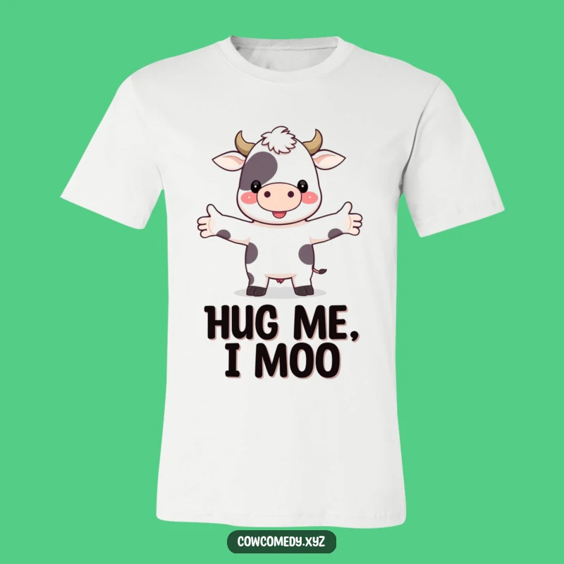 Funny Hugging Cow T-Shirt: Wearable Hugs from a Cute Farm Animal, Ideal Funny Gift!
