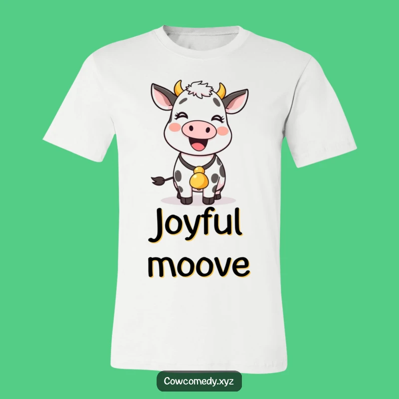 Funny Cow Bell T-Shirt: Wearable Farm Fun and Cartoon Style