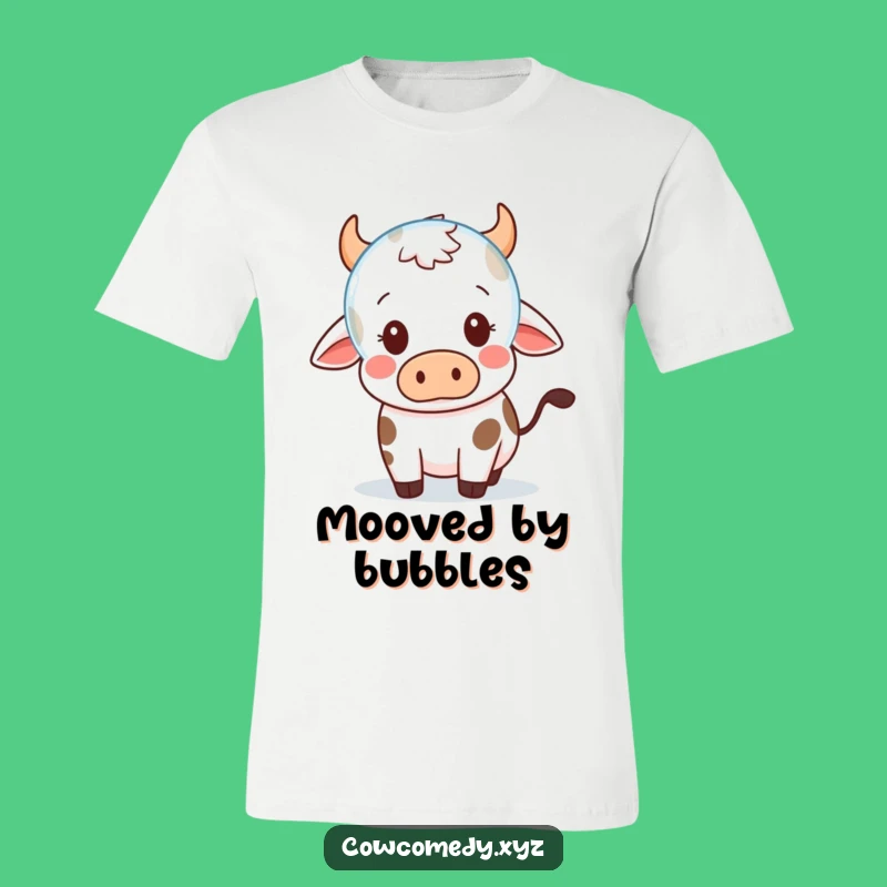 Funny Kawaii Cow Bubble Surprise T-Shirt - Cute & Quirky Tee