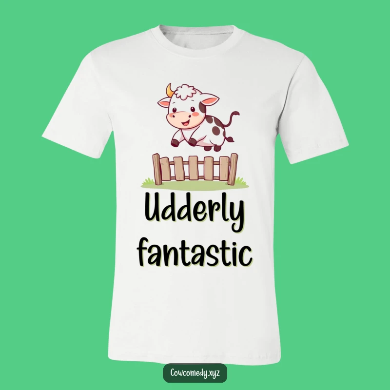 Funny Happy Cow Jump T-Shirt: Humorous Farm Animal Graphic Tee, Joyful Gift!