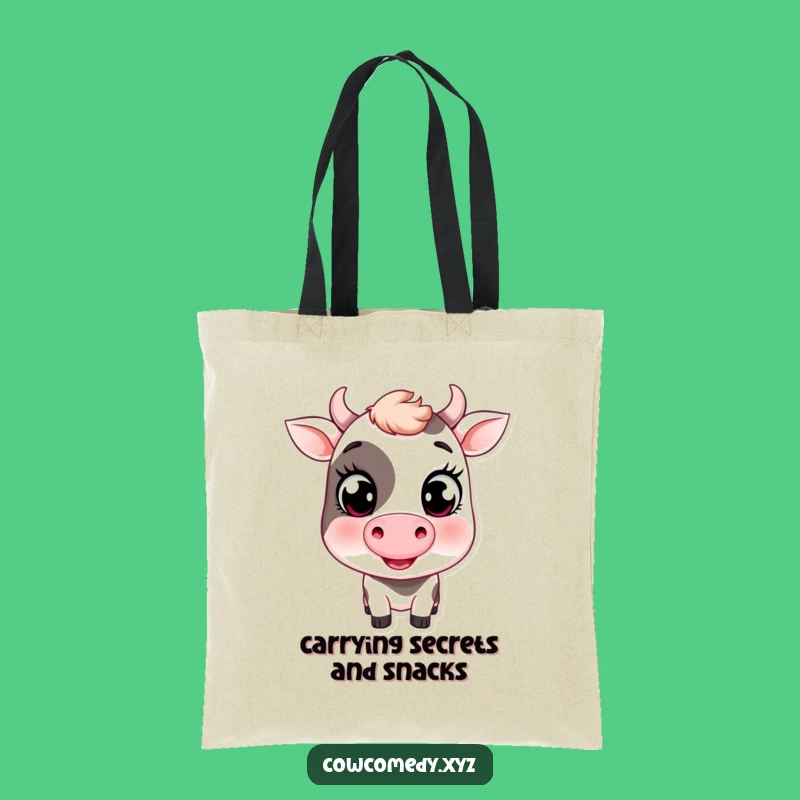 Funny Winking Cow Tote Bag: Cute Farm Accessory, Perfect Funny Gift
