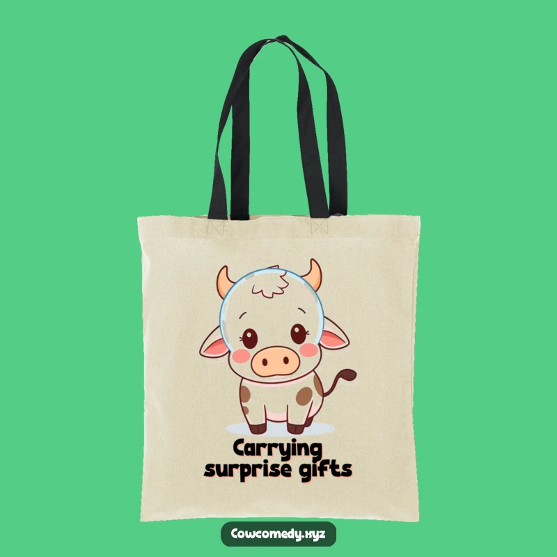 Funny Kawaii Cow Bubble Surprise Tote Bag - Carry Your Astonishment